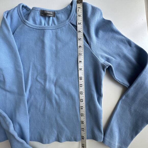 Anthropologie Sky Icy blue Ribbed Cut out Long Sleeve Medium - Picture 4 of 7